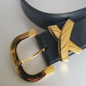 Paloma Picasso Black Woman Genuine Leather Belt